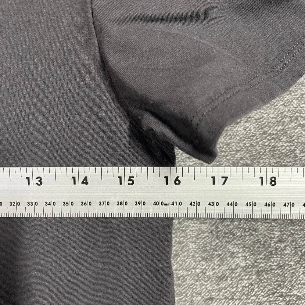 24/7 by Maurices Tee Womens M Charcoal Grey V-Neck Puff Tulip Sleeve Cotton